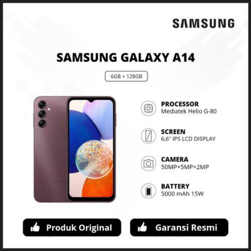 HP SAMSUNG GALAXY A14 6/128GB GARANSI RESMI