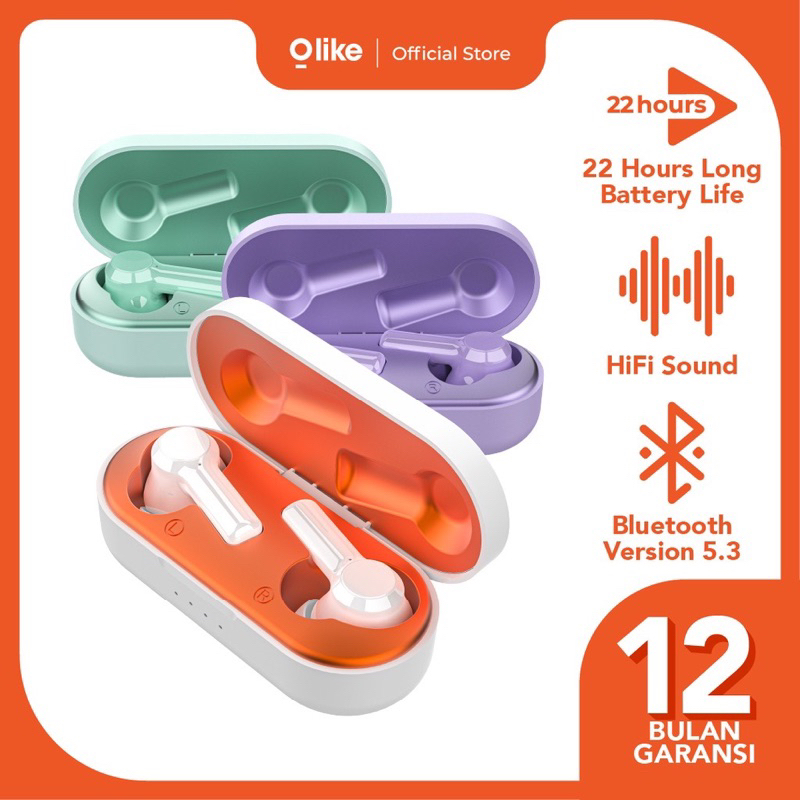 Olike T102 Wireless Earphones TWS Bluetooth 5.3 Low Latency - Garansi 1 Tahun