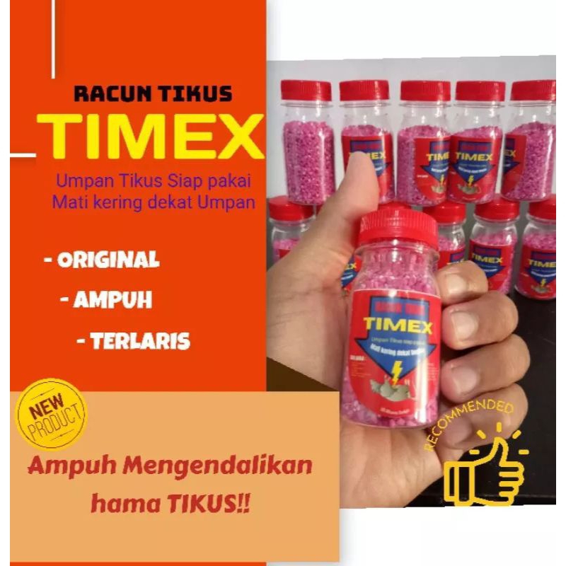 Racun tikus beras merah TIMEX, racun tikus ampuh, racun tikus mati kering di tempat