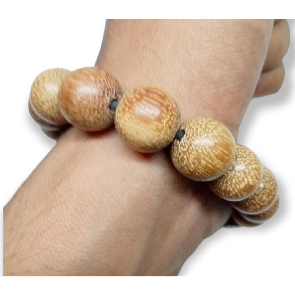 Gelang Kayu Kelor Serat Mas Unik 8 mm