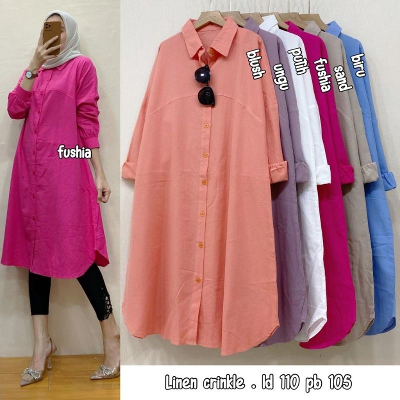 Tunik linen crinkle ld 110 cm