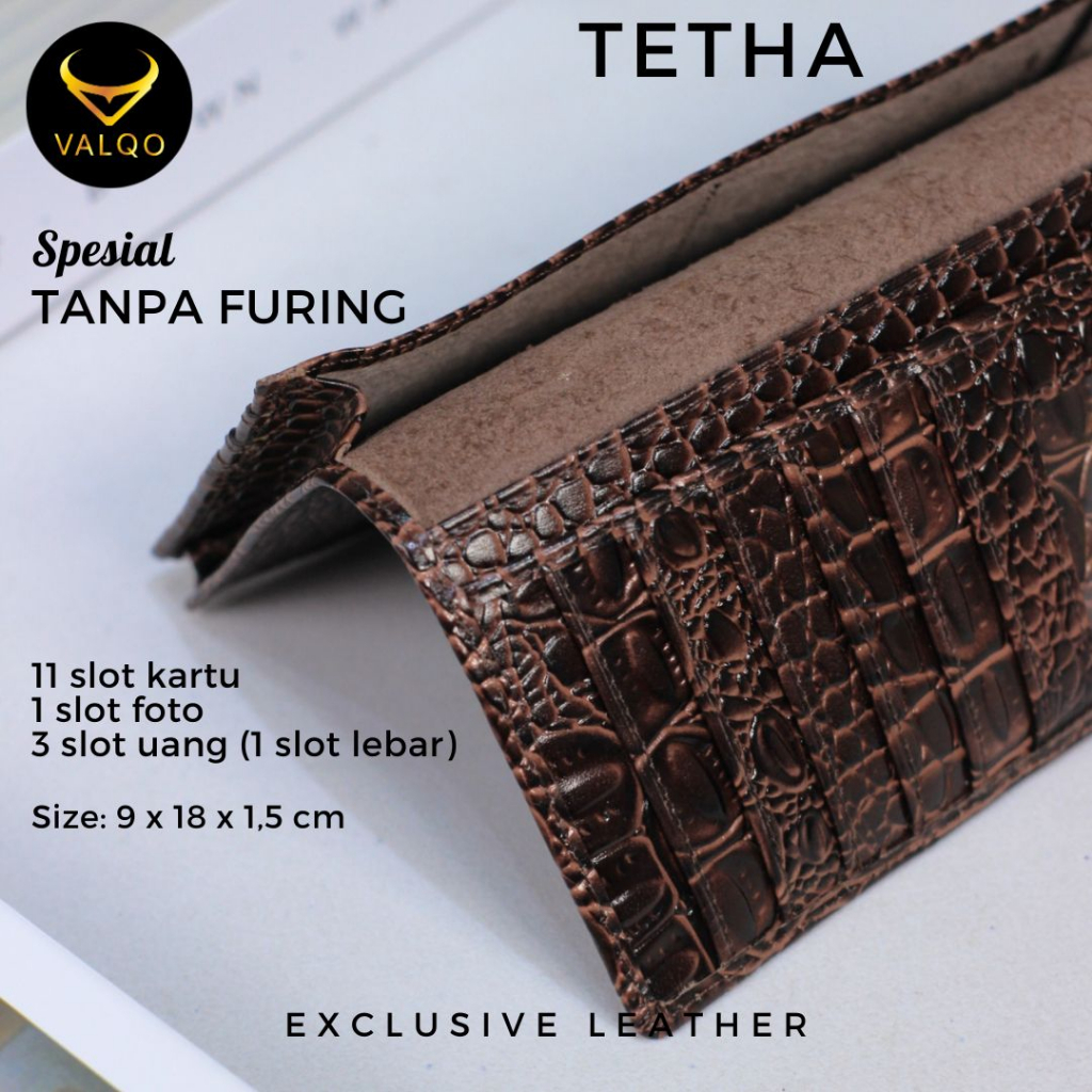 [VALQO] TETHA BY Spesial Full kulit sapi Motif Buaya Tanpa Furing Pria Wanita