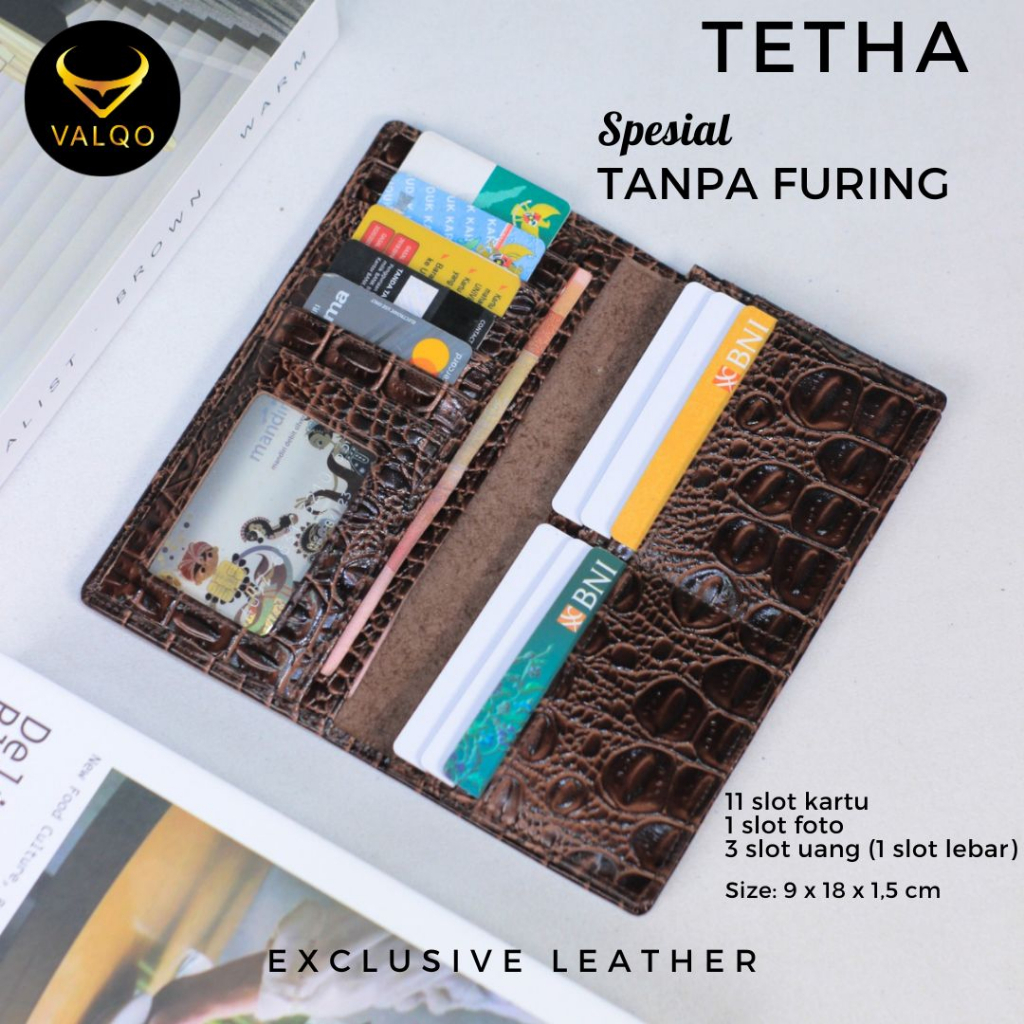 [VALQO] TETHA BY Spesial Full kulit sapi Motif Buaya Tanpa Furing Pria Wanita