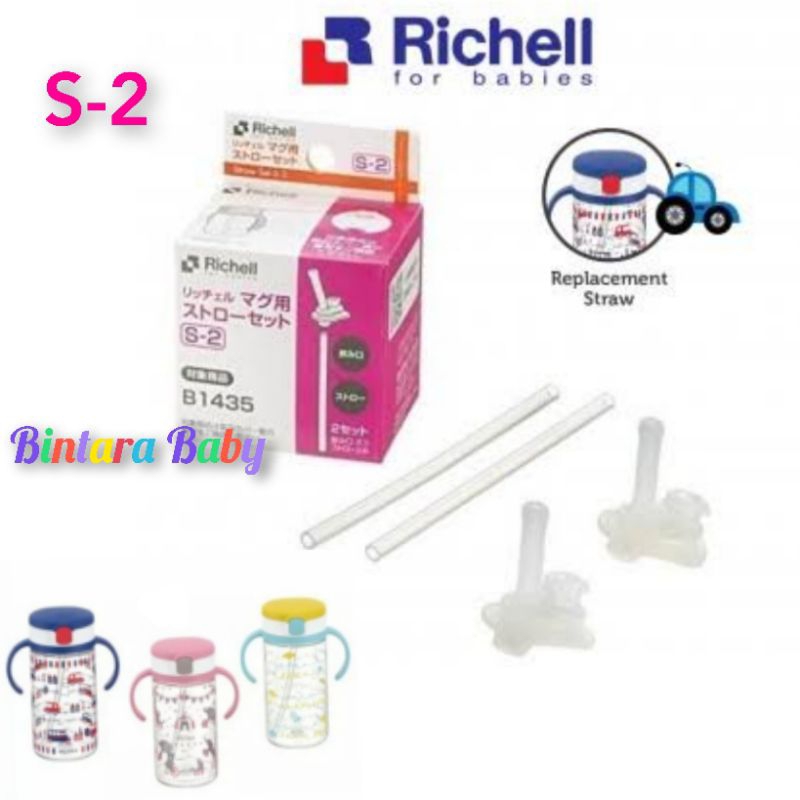 Ecer 1 pc Richell Straw Replacement S2 Untuk Aqualea Straw S-2  Sedotan Richell S2