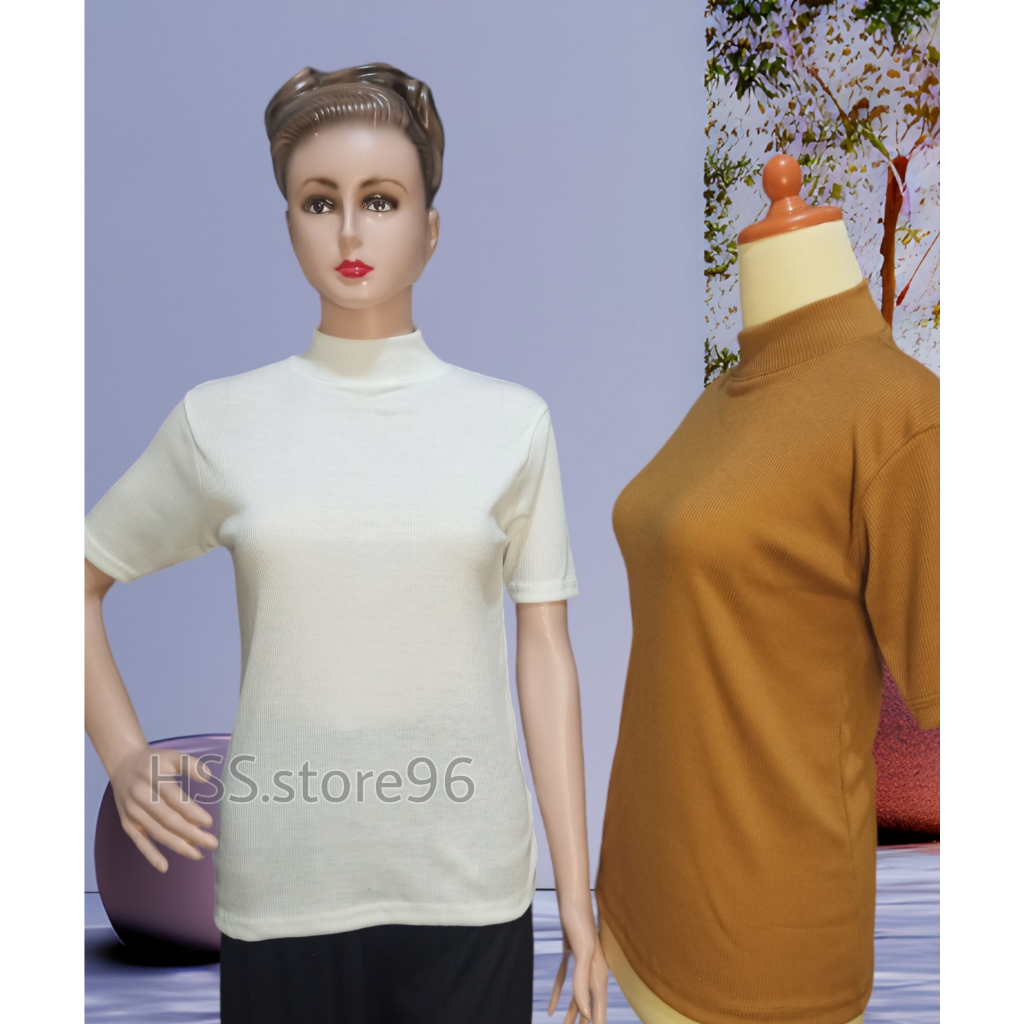 TURTLENECK lengan pendek / Turtleneck pendek Wanita