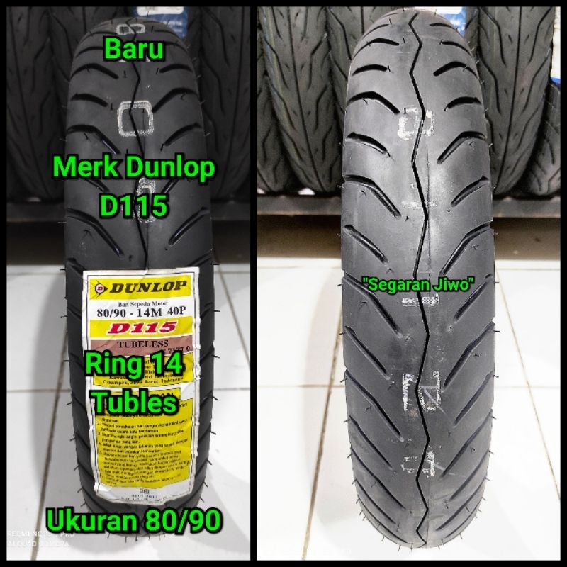 Ban matic tubles ring 14 Ukuran 80/90 merk Dunlop ban depan honda beat vario 110 , Vario 125