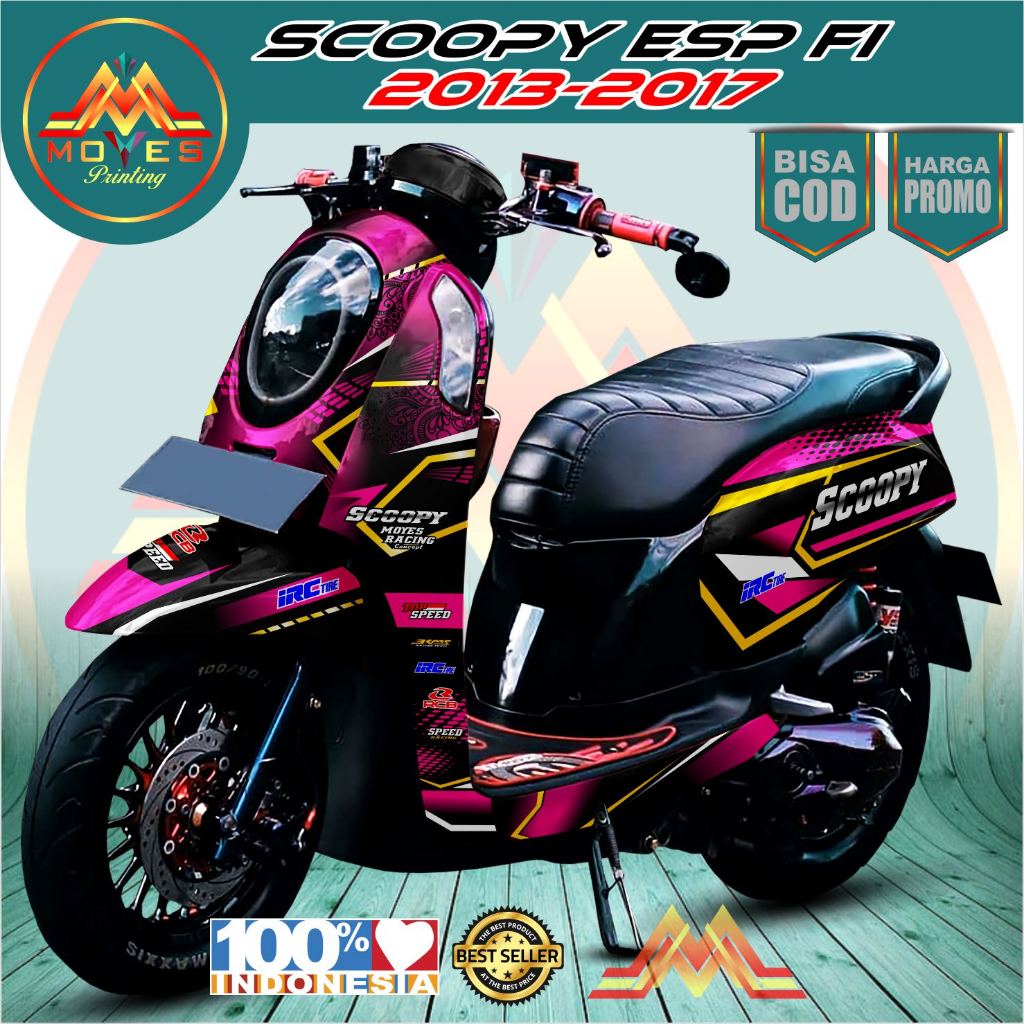 ( COD ) Decal Stiker Honda Scoopy Full Body . Scoopy 2013- 2017 Racing Custom Stiker Scoopy Tahan La