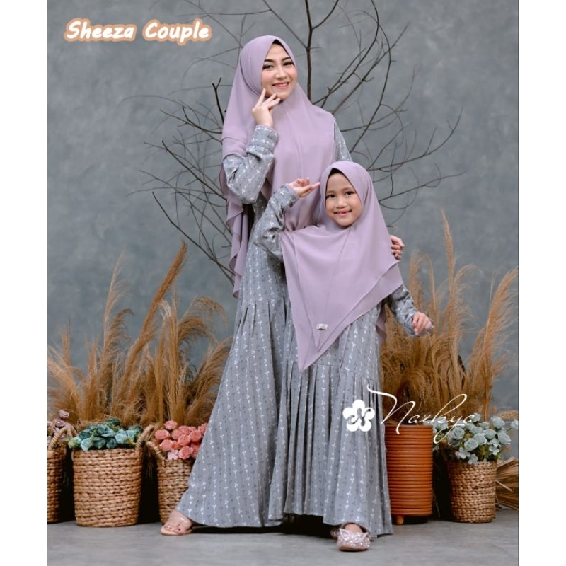 Dress set khimar sheeza zharinna couple nazkya M L XL XXL kombinasi warna busana muslim syari baju muslimah pakaian pesta