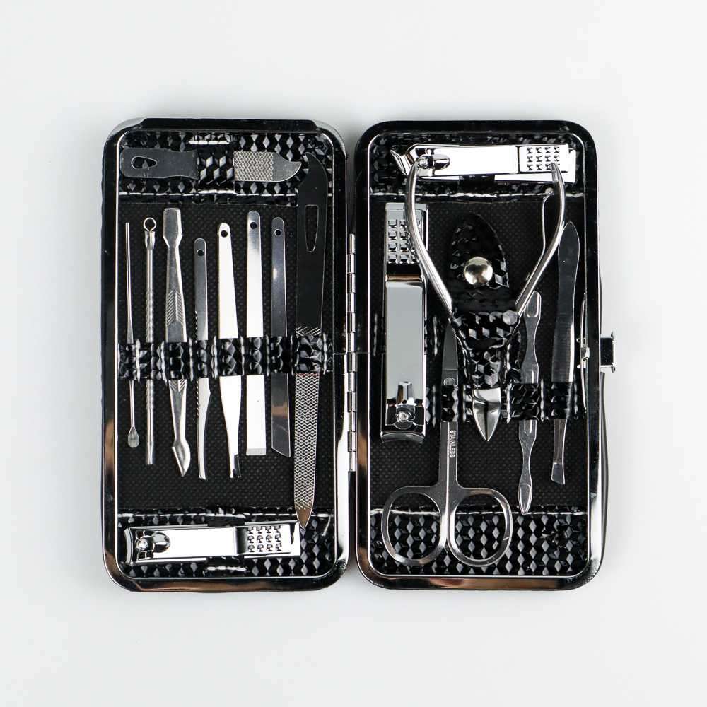 Paket Perawatan Kuku Nail Art Manicure Pedicure Set 16 in 1 Stainless Potongan Kuku