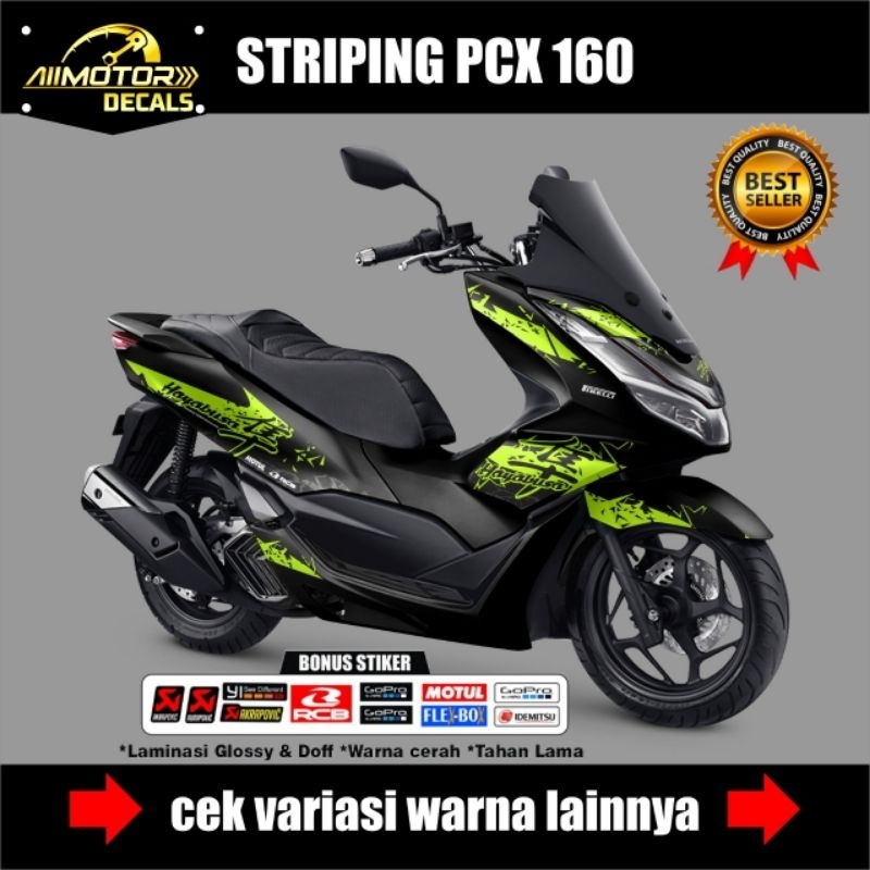 Striping Honda Pcx 160 New Livery Hayabusa / Stiker List Variasi Motor Pcx 160cc Baru