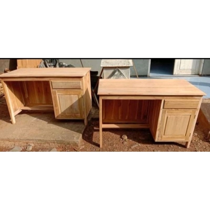 Meja kantor  meja kerja meja guru jati mentahan