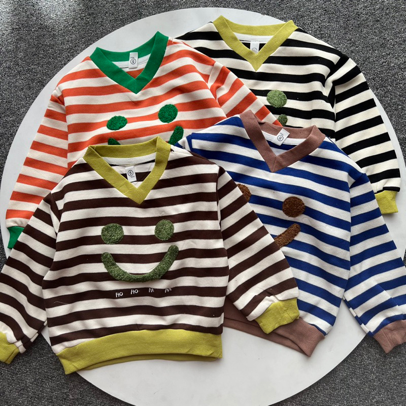 Stripe smile sweater | sweater crewneck anak