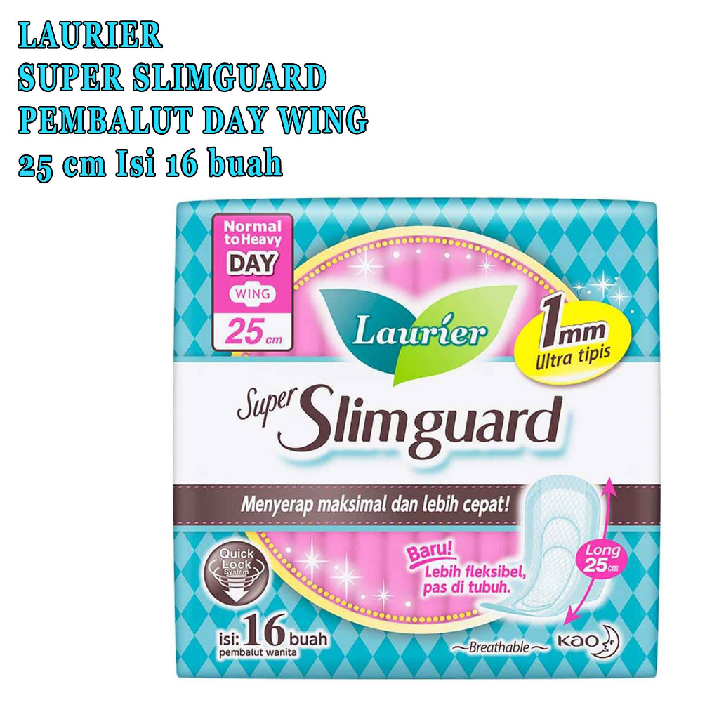 LAURIER SLIMGUARD 25cm isi 16 buah* pembalut laurier slimguard 25cm