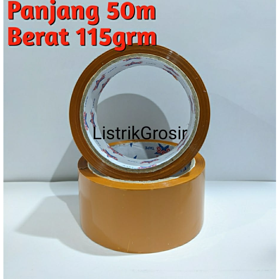 Plakban Lakban Bening Coklat 45 MM x 50 Meter 888 Tape kualitas daimaru 2 Inch x 50M