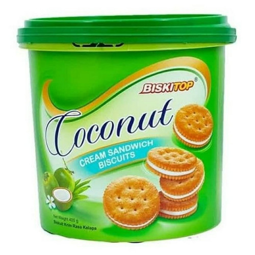 BISKITOP COCONUT CREAM SANDWICH BISCUITS HANDLE TIMBA PLASTIK