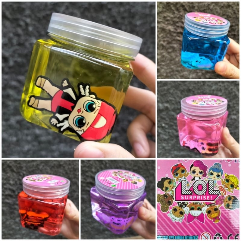 Clear Slime Wadah Segi/Slime bening/Mainan Anak
