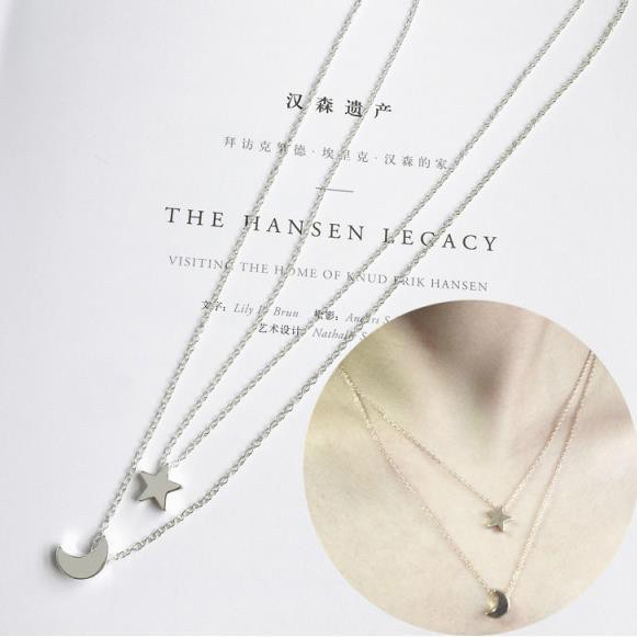 WB212 2in1 Kalung Liontin Star and Moon