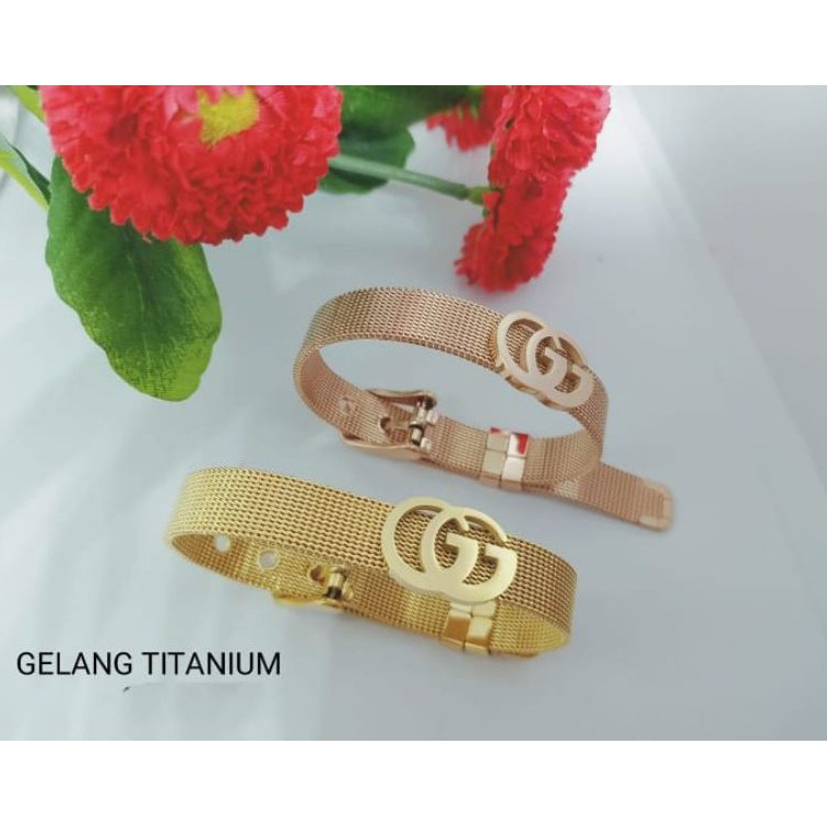Gelang Rantai Jam Tangan Rosegold Rantai Pasir GC | Gelang Titanium Gesper