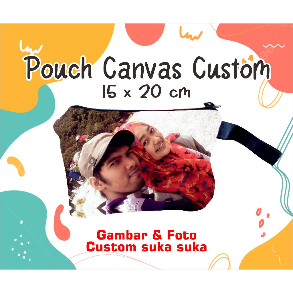 Pouch Canvas Custom gambar suka suka