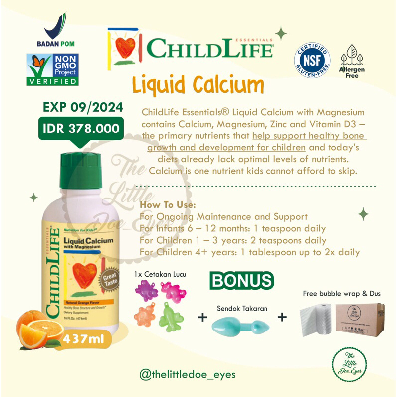 [READY] Childlife Liquid Calcium BPOM 473ml