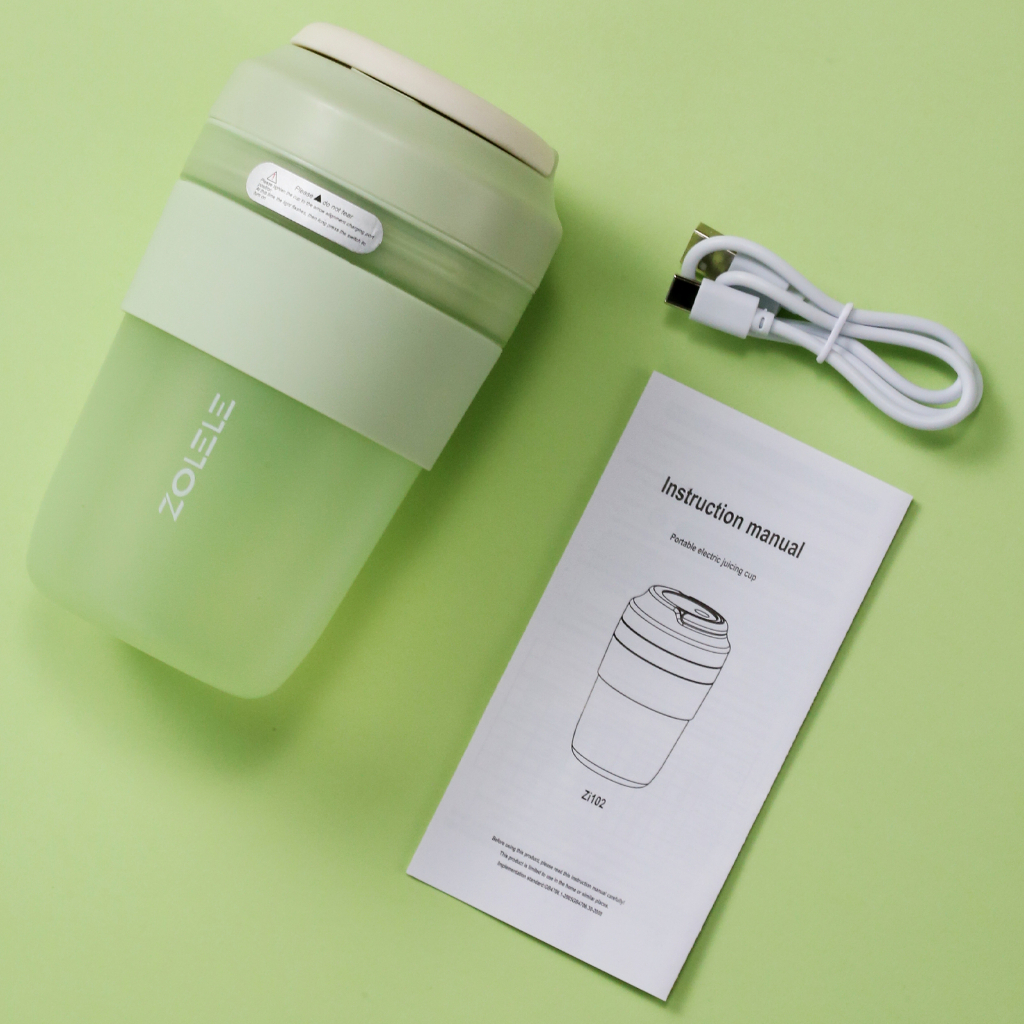 ZOLELE Blender Juicer Penghancur Es Portable 400ML EsRemuk Mixer Cup Cold Pressed Juicer Mini Pembuat Jus Sharp 4 Pisau USB Rechargeable Juicer Cup Mixer Listrik Ice Crusher Juicer Tanpa Ampas Fruit Pressed Juicer Pembuat Jus Zi102