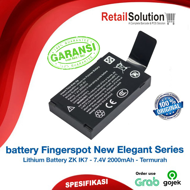 Battery Baterai Absensi Fingerprint Fingerspot New Elegant Series