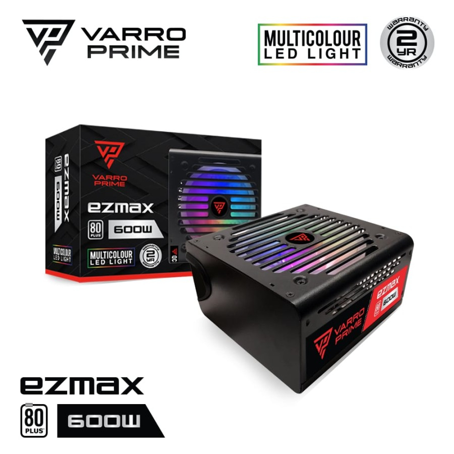 POWER SUPPLY VARRO EZMAX 600W RGB 80+