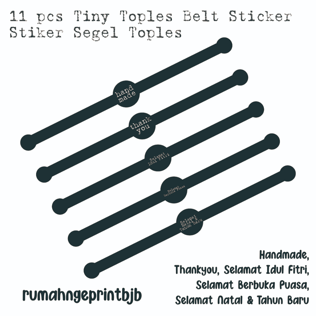 

11 PCS STIKER SEGEL BELT TOPLES MINIMALIS