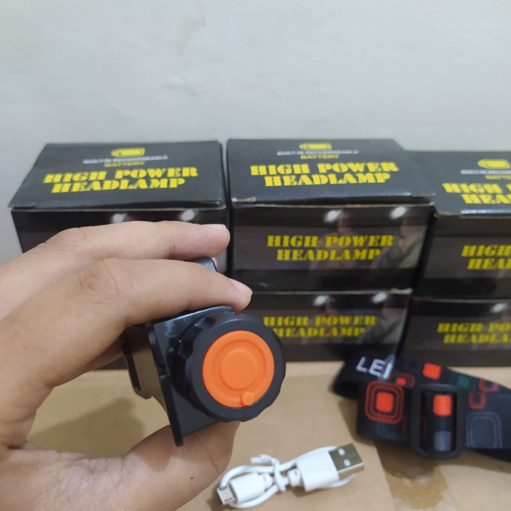 Senter Kepala LED COB Recharger 2in1 Headlamp COB RECHARGER LED