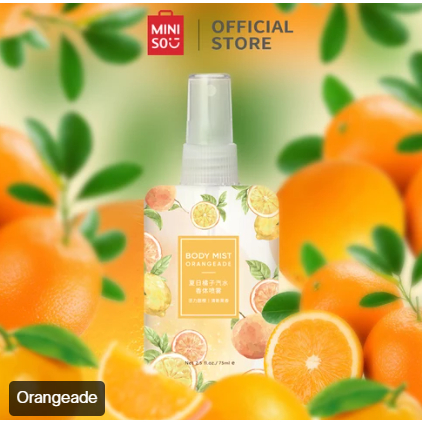 MINISO Parfum Wanita Fragrance Body Mist English Pear/Sweet Peach 75mL - Orangeade