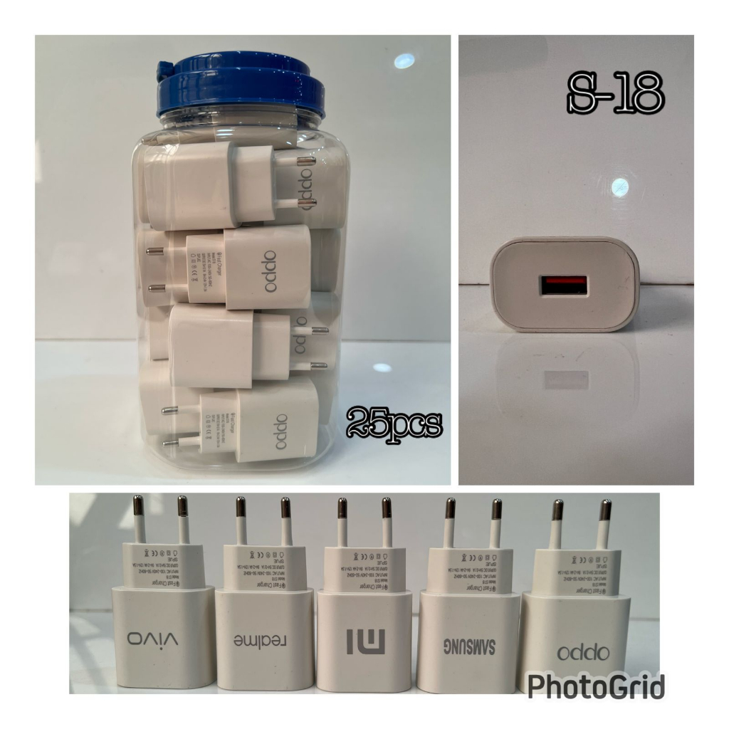 Travel Adaptor Batok charger S-18/Brand dell 1A 1 toples Isi 25 (HARGA PER PCS)