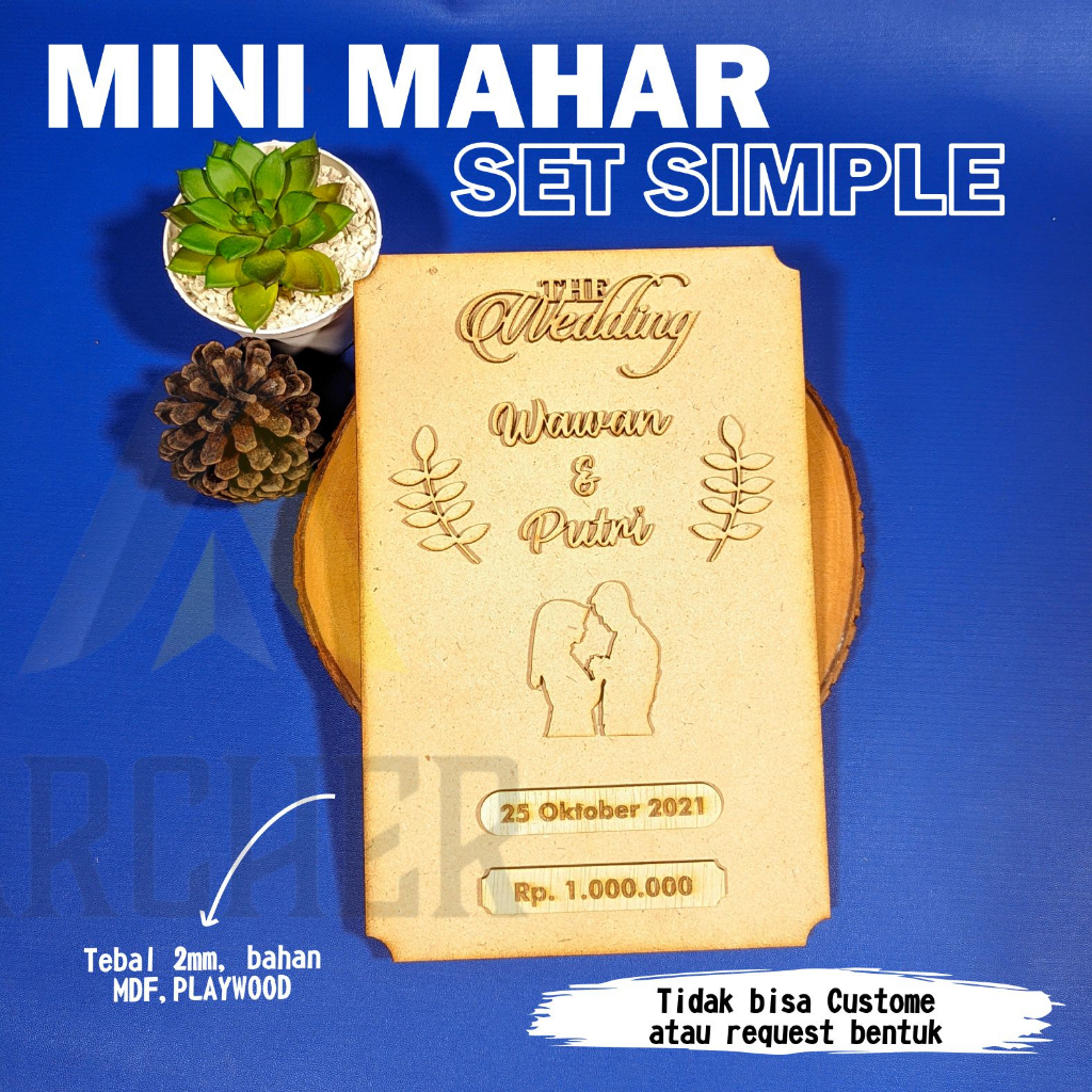 MINI MAHAR SET SIMPLE SILUET WAJAH PENGANTIN HIASAN MAHAR