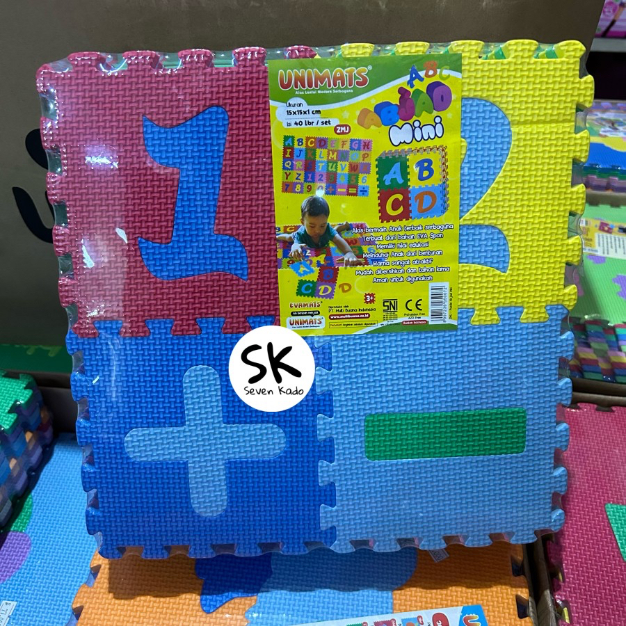 Matras Puzzle Anak Unimats / Alas Lantai Evamat Abjad Mini ZMJ 15x15x1cm (Isi 40)