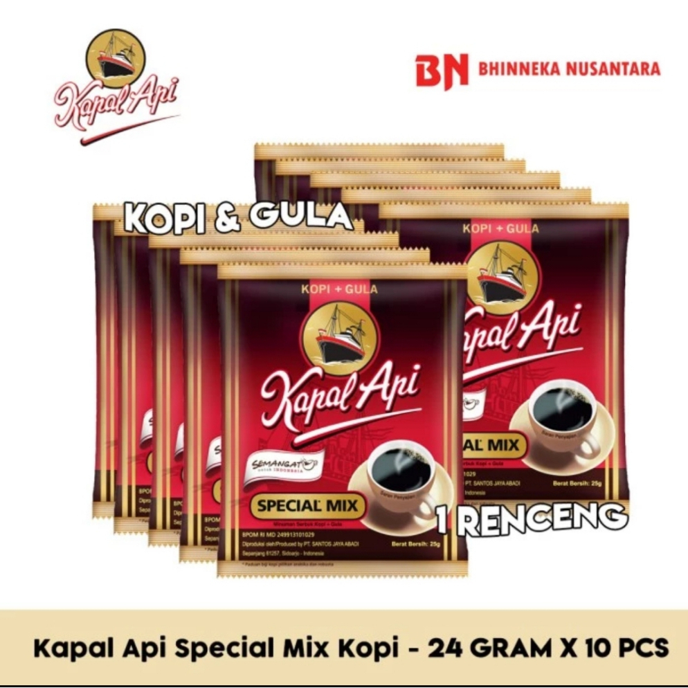 

Kapal Api Spesial Mix Kopi Instan Bubuk 10 Sachet