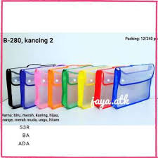 

Map Plastik Kancing 2 Jaring Folio/ Zipper School Bag / Map Tenteng Untuk Kantor & Sekolah