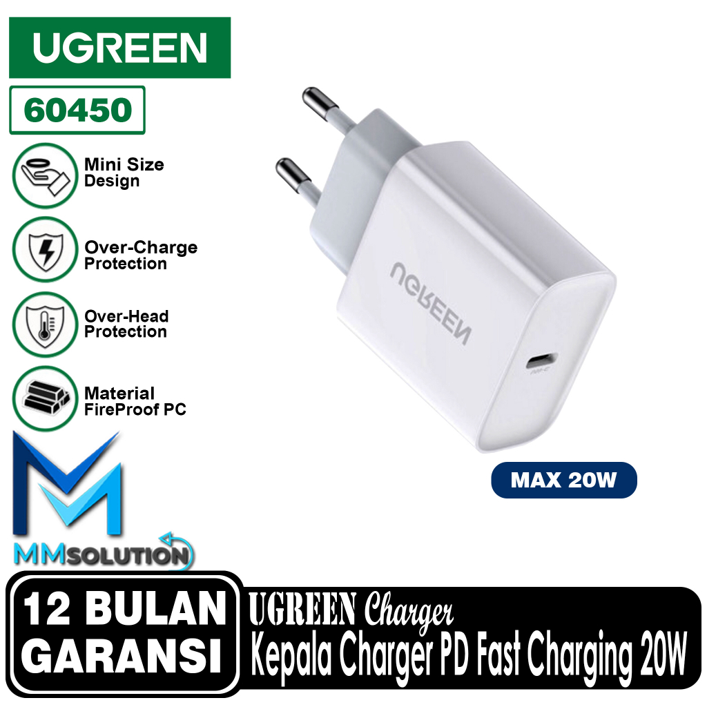 UGREEN Kepala Charger PD Type C FAST Charging 20W - 36W iPhone Android