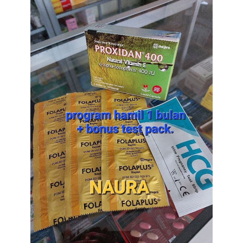 vitamin program hamil 1bulan folaplus + ever E proxidan+folavit