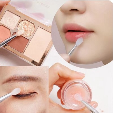 GP Kuas Bibir Silikon Serbaguna / Kuas Lipstik Lembut dengan Penutup