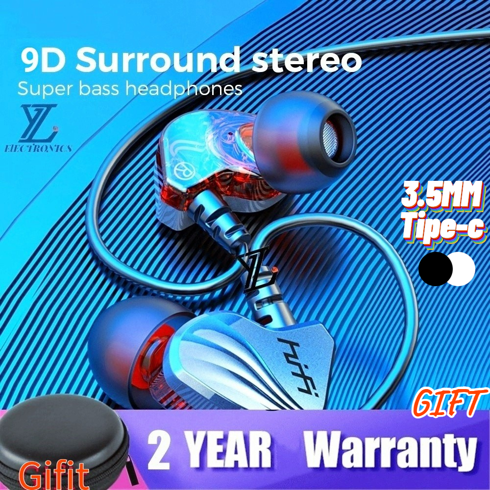 ⚡YZ Headset Gaming Sport Music 9D Surround Stereo Bass Hifi dengan Mic Earphone Headphone Gaming