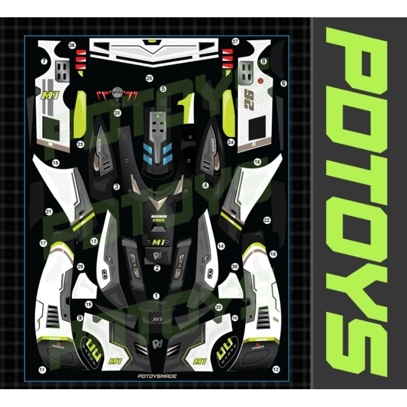 Decal Magnum Saber M1 Original By PD toys