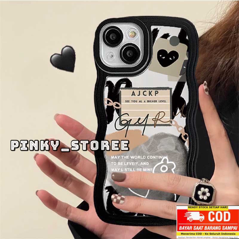 SOFTCASE WAVE OPPO A17K/ A17/ A77S/ A57 2022/ A96/ A76/ A95/ A74/ A16E/ A16K/ A16/ A54/ A33 2020/ A53/ A52/ A92/ SOFT CASE WAVY/ CASING GELOMBANG + PROTECTOR CAMERA MOTIF DORAEMON/ FLOWER/ ZEBRA/ LOVEBLACK