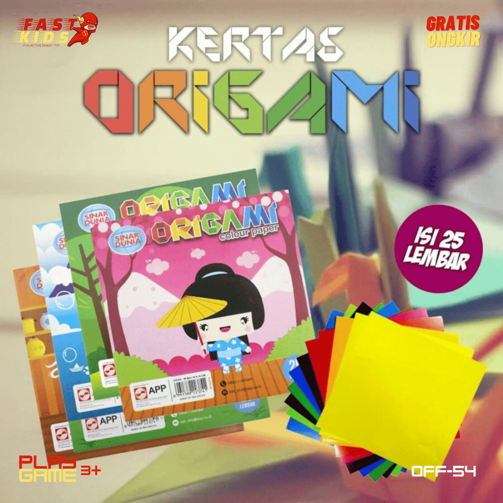 

FASTKIDS Mainan Edukasi Anak Kertas Origami Colour Paper Isi 25 OFF-54