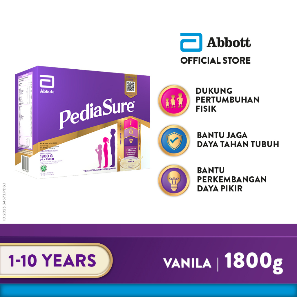 PediaSure Vanila 1800 g (1-10th) - Nutrisi Pertumbuhan ABBOTT OFFICIAL STORE