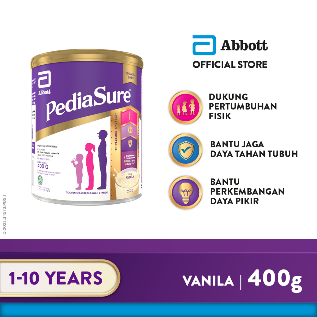 PediaSure Vanila 400 g (1-10th) - Nutrisi Pertumbuhan ABBOTT OFFICIAL STORE