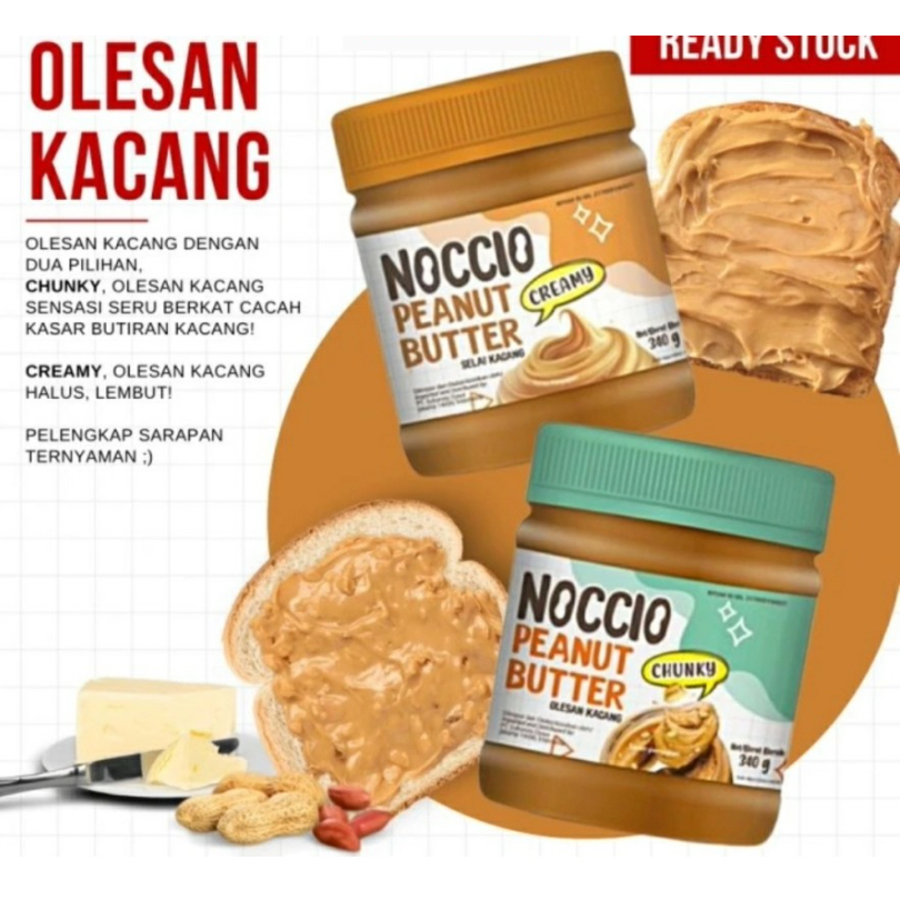 NOCCIO Peanut Butter 340g | Selai Olesan Kacang