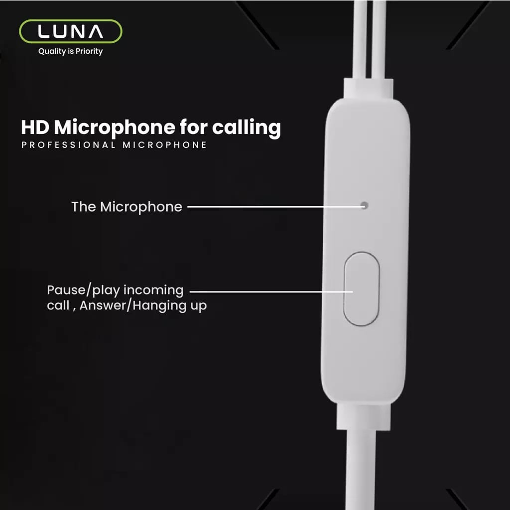 C_   Luna Earphone EA-2I Super Bass Wired Diafragma Clear Audio