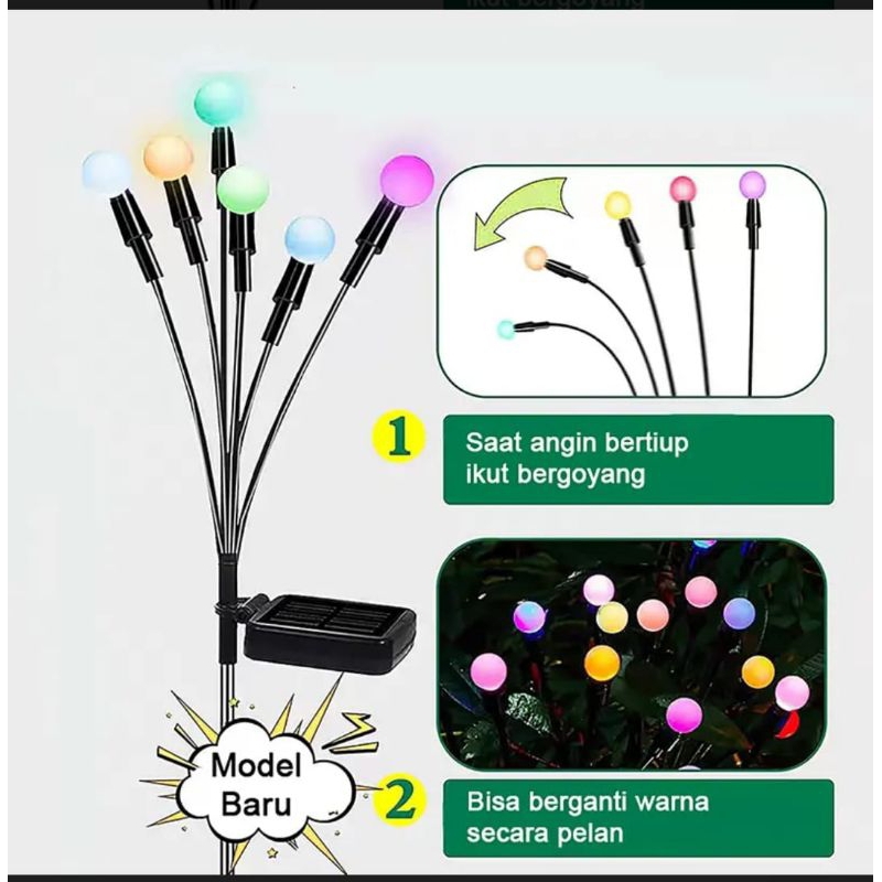 [ PPLUS ] LAMPU LED KUNANG KUNANG TENAGA SURYA / LAMPU  TAMAN SOLAR CELL MODEL KUNANG KUNANG / LAMPU DEKORASI TAMAN TENAGA SURYA