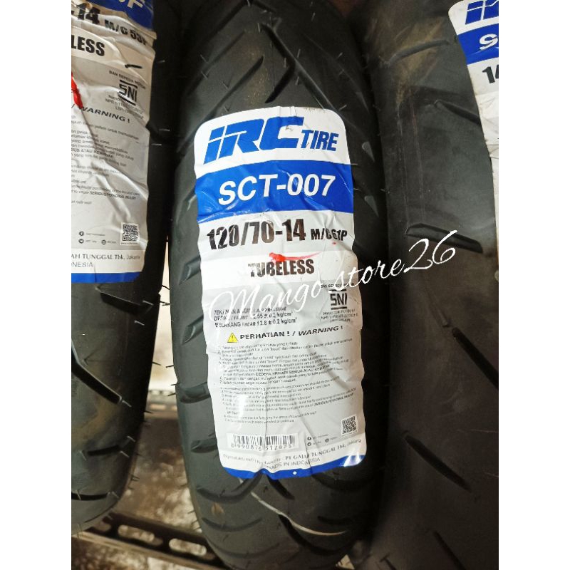 120/70-14 IRC SCT-007 Ban Luar Tubles 120 70 14