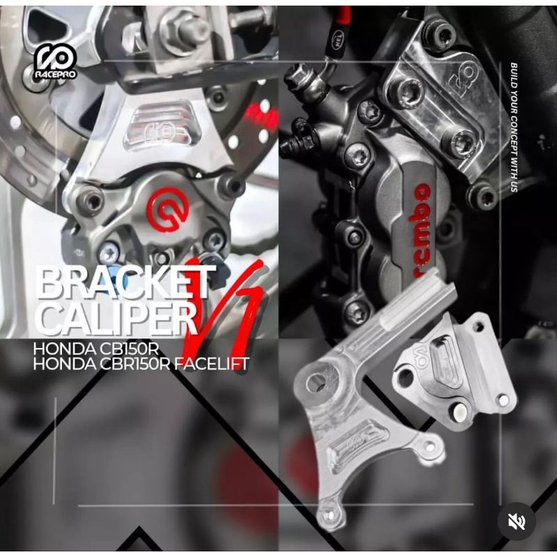 Breket kaliper belakang /rear only CBR150R facelift CBR150 K45 lokal Racepro for kaliper Brembo