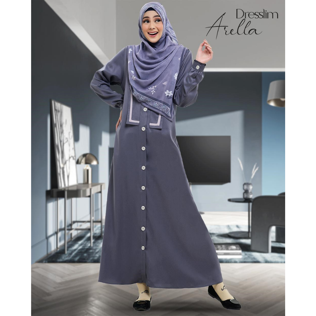 DRESSLIM ARELLA/BAJU GAMIS POLOS/GAMIS/BAJU RABBANI/GAMIS DEWASA/DRESSLIM RABBANI/RABBANI